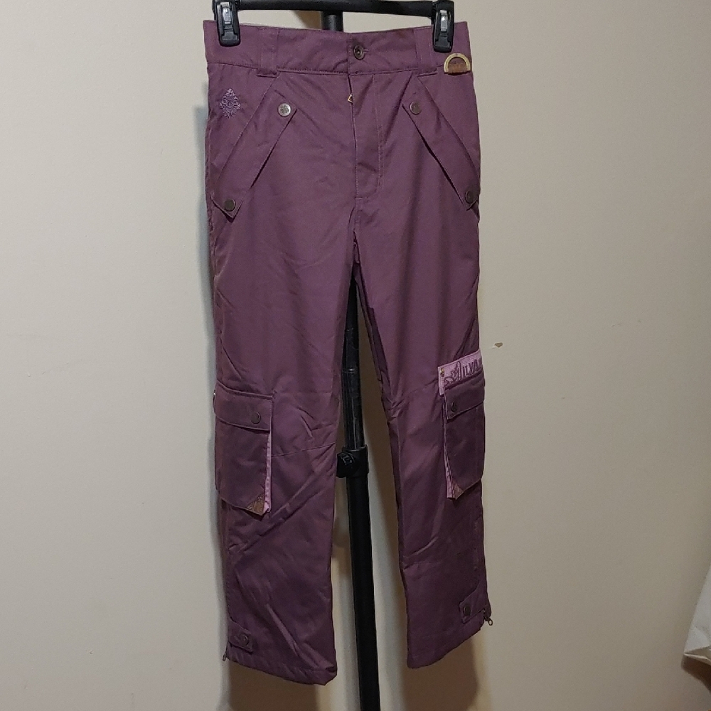 Youth Girls Plum Wine  Cargo Snow Pants